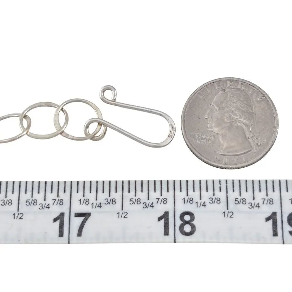 Vintage Sterling Silver 925 Circle Link Chain Necklace 18